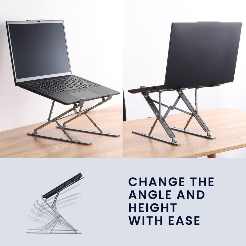 kwmobile Ständer für PC und Tablet - Notebook Halterung verstellbar - Tablethalterung kompakt - portabler Laptop Ständer