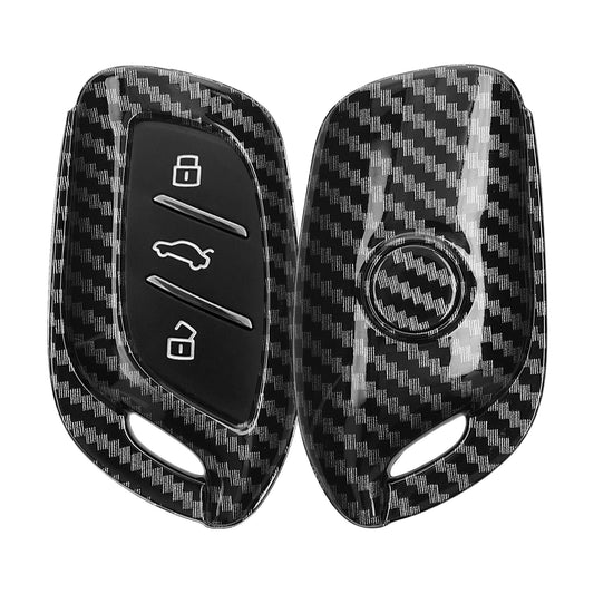 kwmobile Autoschlüssel Hülle kompatibel mit MG 3-Tasten ZS MG4 MG5 MG6 - Hardcover Schutzhülle Schlüsselhülle Cover Carbon Schwarz Schwarz  [dsg01]