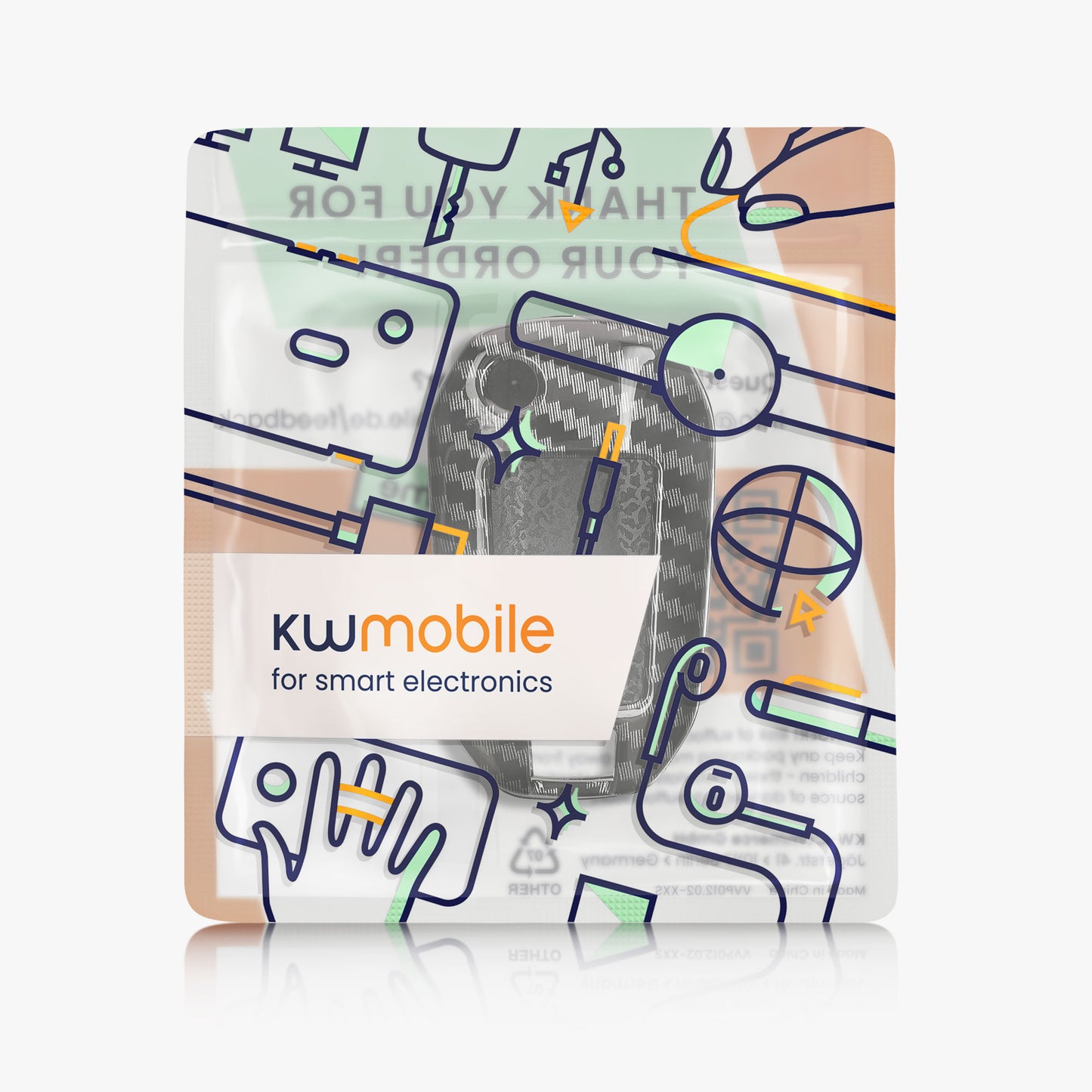 kwmobile Autoschlüssel Hülle kompatibel mit Peugeot Citroen 3-Tasten Klapp Autoschlüssel Hardcover Schutzhülle Schlüsselhülle Cover