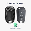 kwmobile Autoschlüssel Hülle kompatibel mit Peugeot Citroen 3-Tasten Klapp Autoschlüssel Hardcover Schutzhülle Schlüsselhülle Cover
