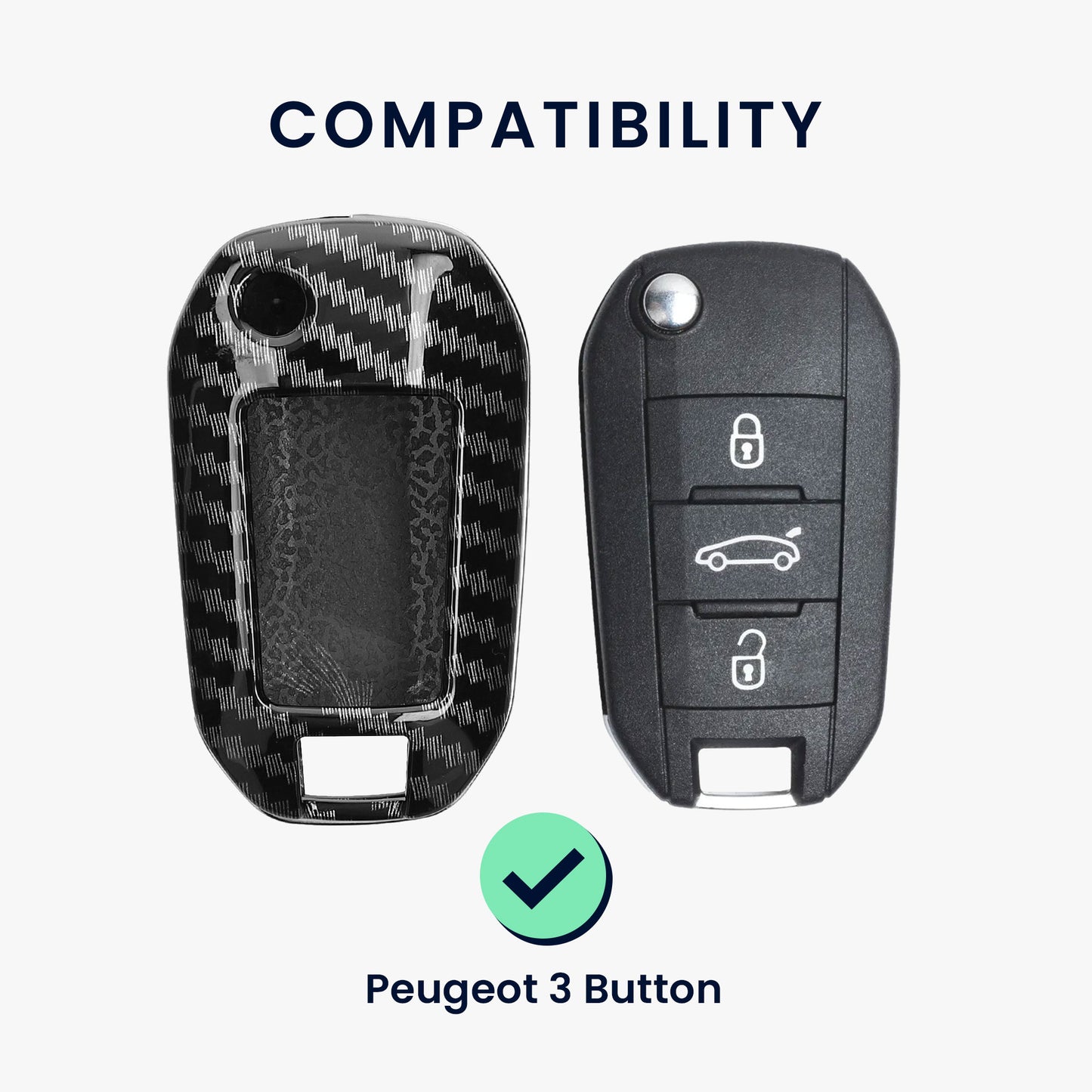 kwmobile Autoschlüssel Hülle kompatibel mit Peugeot Citroen 3-Tasten Klapp Autoschlüssel Hardcover Schutzhülle Schlüsselhülle Cover