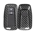 kwmobile Autoschlüssel Hülle kompatibel mit Toyota 2-Tasten Smart Key Autoschlüssel - Hardcover Schutzhülle Schlüsselhülle Cover Carbon Schwarz Schwarz  [dsg01]