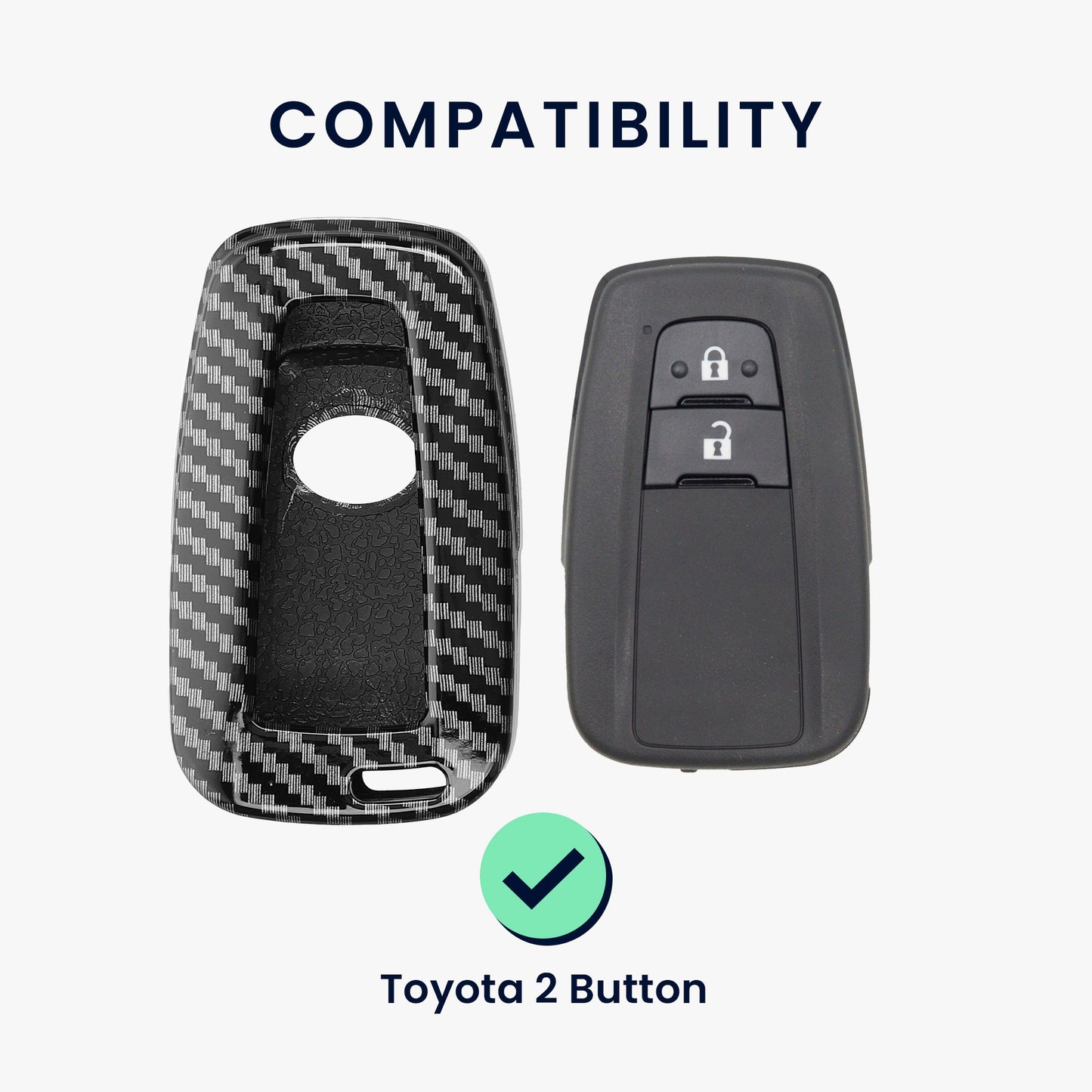 kwmobile Autoschlüssel Hülle kompatibel mit Toyota 2-Tasten Smart Key Autoschlüssel Hardcover Schutzhülle Schlüsselhülle Cover