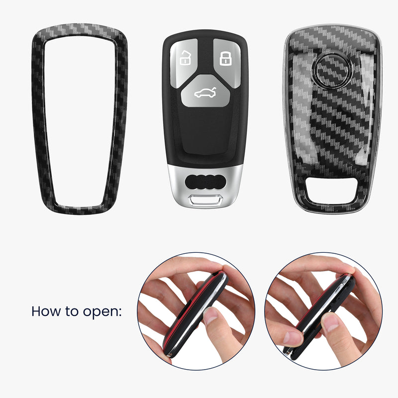 kwmobile Autoschlüssel Hülle kompatibel mit Audi 3-Tasten Smartkey (nur Keyless Go) Hardcover Schutzhülle Cover