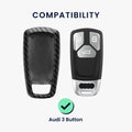 kwmobile Autoschlüssel Hülle kompatibel mit Audi 3-Tasten Smartkey (nur Keyless Go) Hardcover Schutzhülle Cover