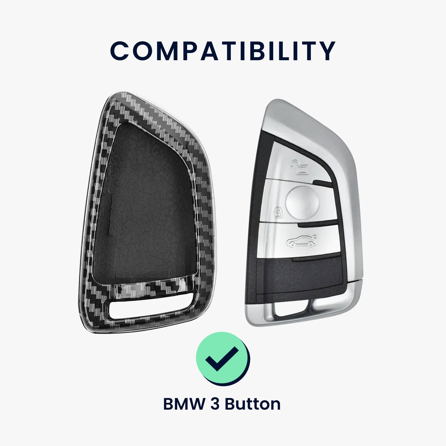 kwmobile Autoschlüssel Hülle kompatibel mit BMW 3-Tasten Smart Key Autoschlüssel Hardcover Schutzhülle Schlüsselhülle Cover