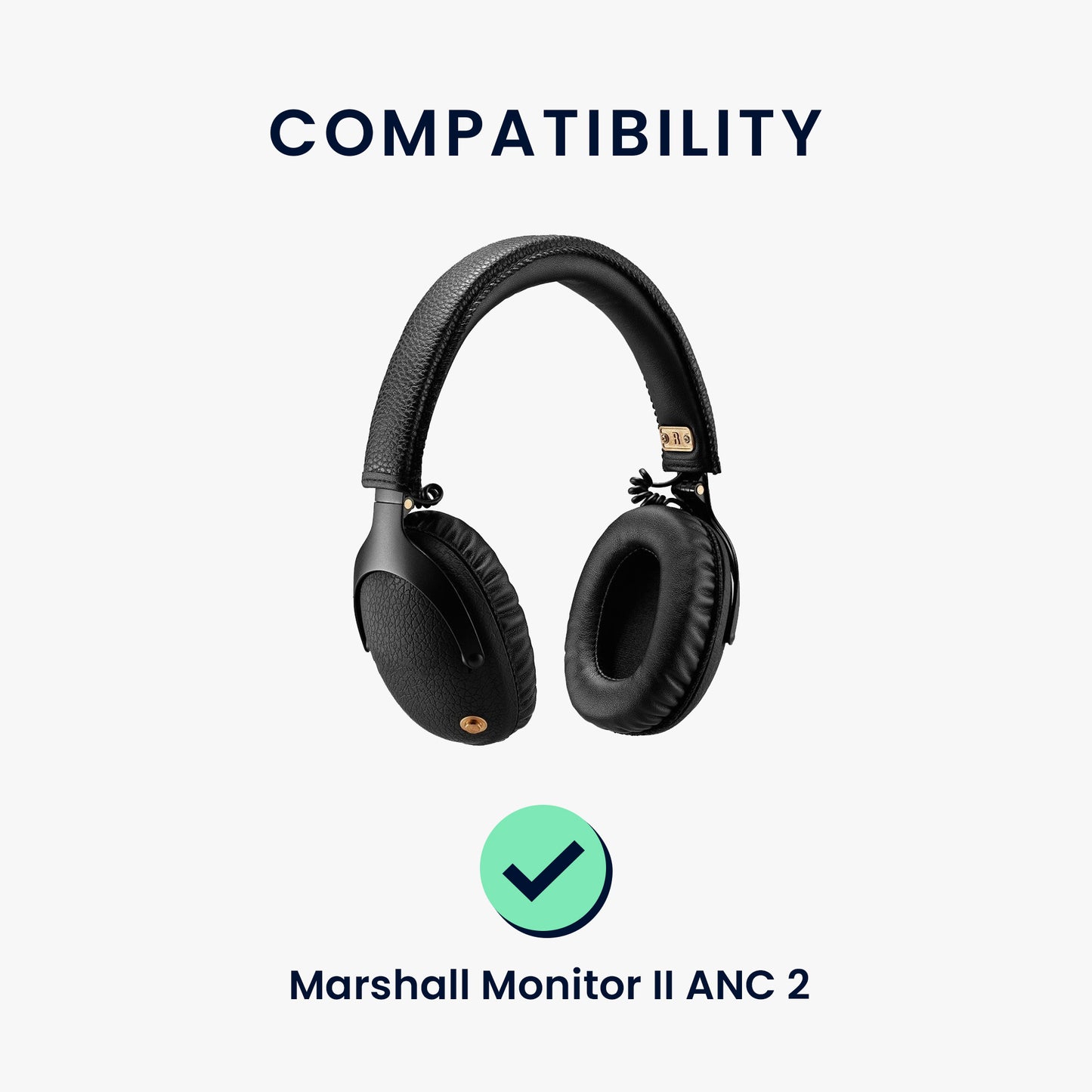 kwmobile Ohr Polster für Marshall Monitor II ANC 2 Ohrpolster Ersatz Kopfhörer Ersatzteile mit Cooling Effekt
