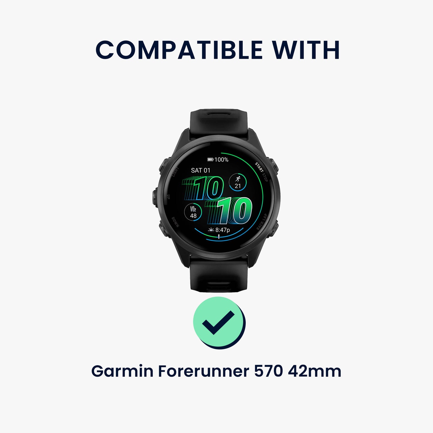 kwmobile Schutzhülle kompatibel mit Garmin Forerunner 570 42mm Hülle - Fitness Tracker Case aus Soft Smartwatch Case
