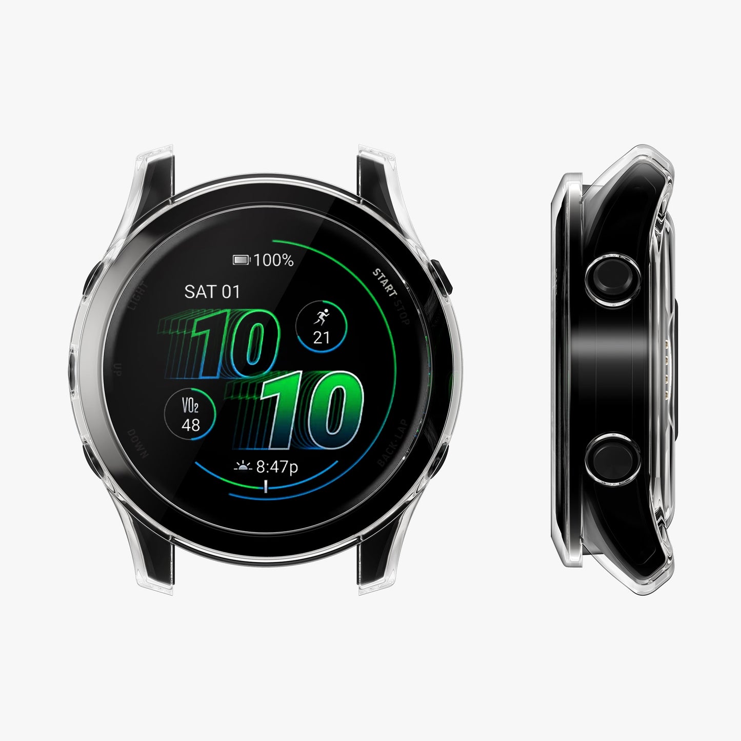 kwmobile Sport Schutzhülle kompatibel mit Garmin Forerunner 570 42mm Hülle Case ohne Tracker