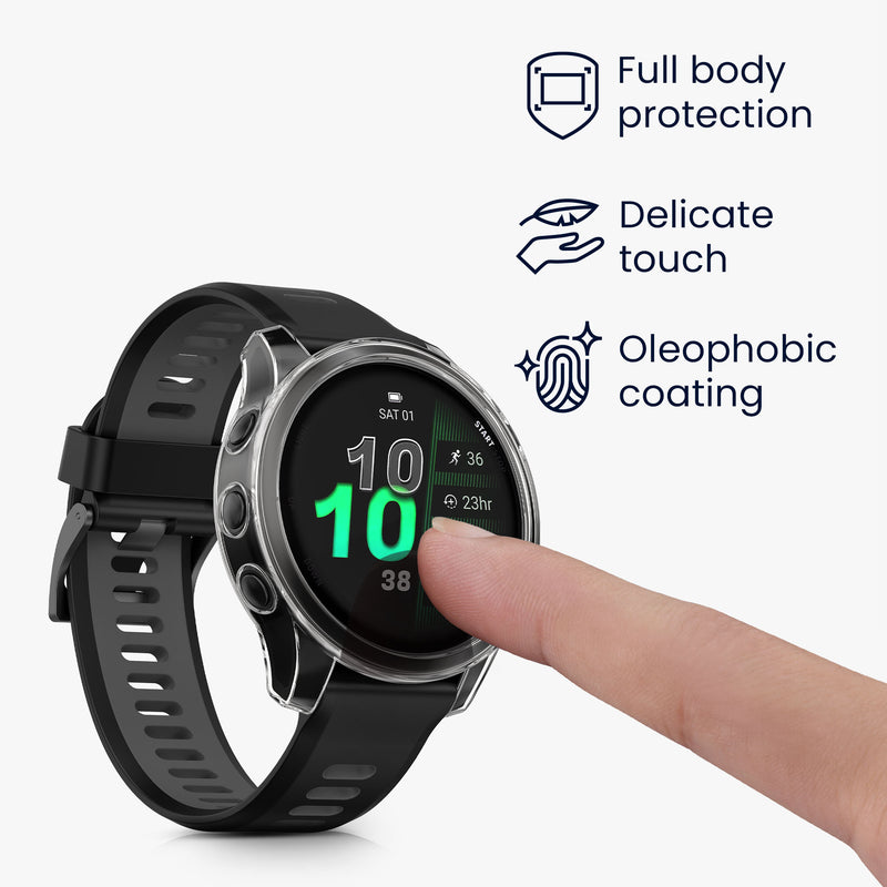 kwmobile 2x Sport Schutzhülle kompatibel mit Garmin Forerunner 970 47mm Hülle Case ohne Tracker