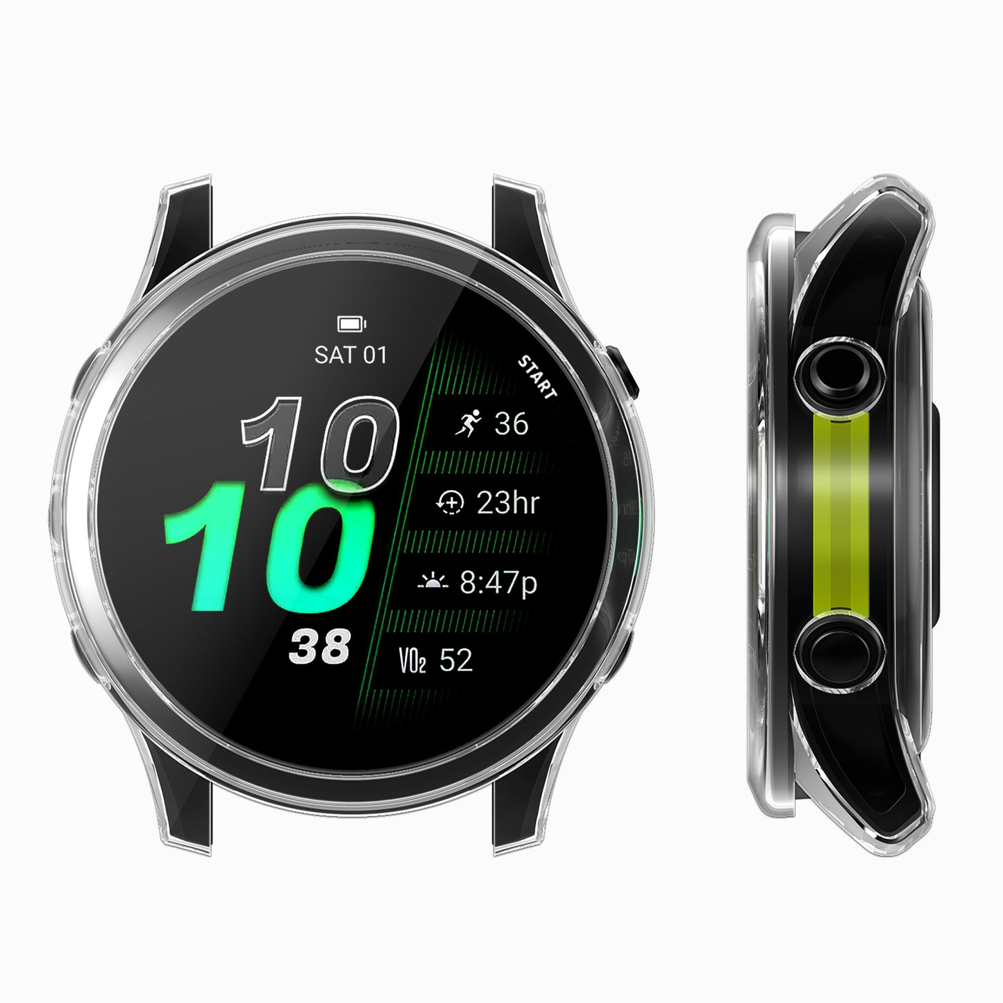 kwmobile 2x Sport Schutzhülle kompatibel mit Garmin Forerunner 970 47mm Hülle Case ohne Tracker
