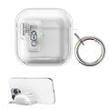 kwmobile Kopfhörer Case kompatibel mit Apple Airpods 4 Hülle mit Standfunktion und Sicherheitsverschluss