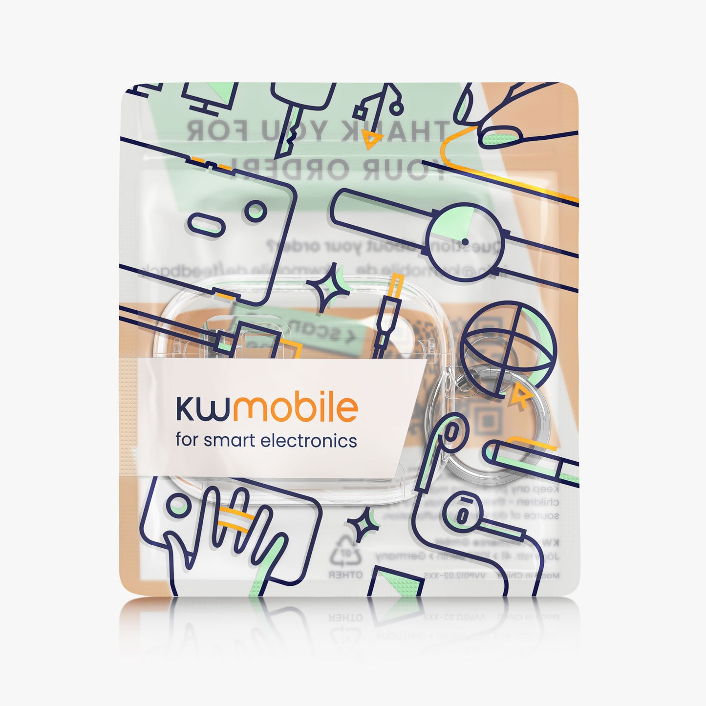 kwmobile Kopfhörer Case kompatibel mit Apple Airpods Pro 2 / Pro 1 Hülle Headphones Cover mit Standfunktion und Sicherheitsverschluss