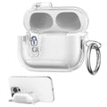 kwmobile transparentes Kopfhörer Case kompatibel mit Apple Airpods Pro 2 / Pro 1 Hülle - Headphones TPU Cover mit Standfunktion und Sicherheitsverschluss - Transparent Transparent  