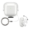 kwmobile transparentes Kopfhörer Case kompatibel mit Apple Airpods 4 Hülle - Headphones TPU Cover mit Sicherheitsverschluss - Transparent Transparent  [dsg01]