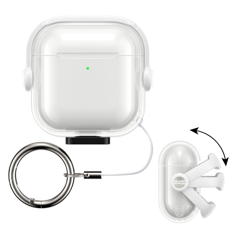 kwmobile transparentes Kopfhörer Case kompatibel mit Apple Airpods 4 Hülle - Headphones TPU Cover mit Sicherheitsverschluss - Transparent Transparent  [dsg01]