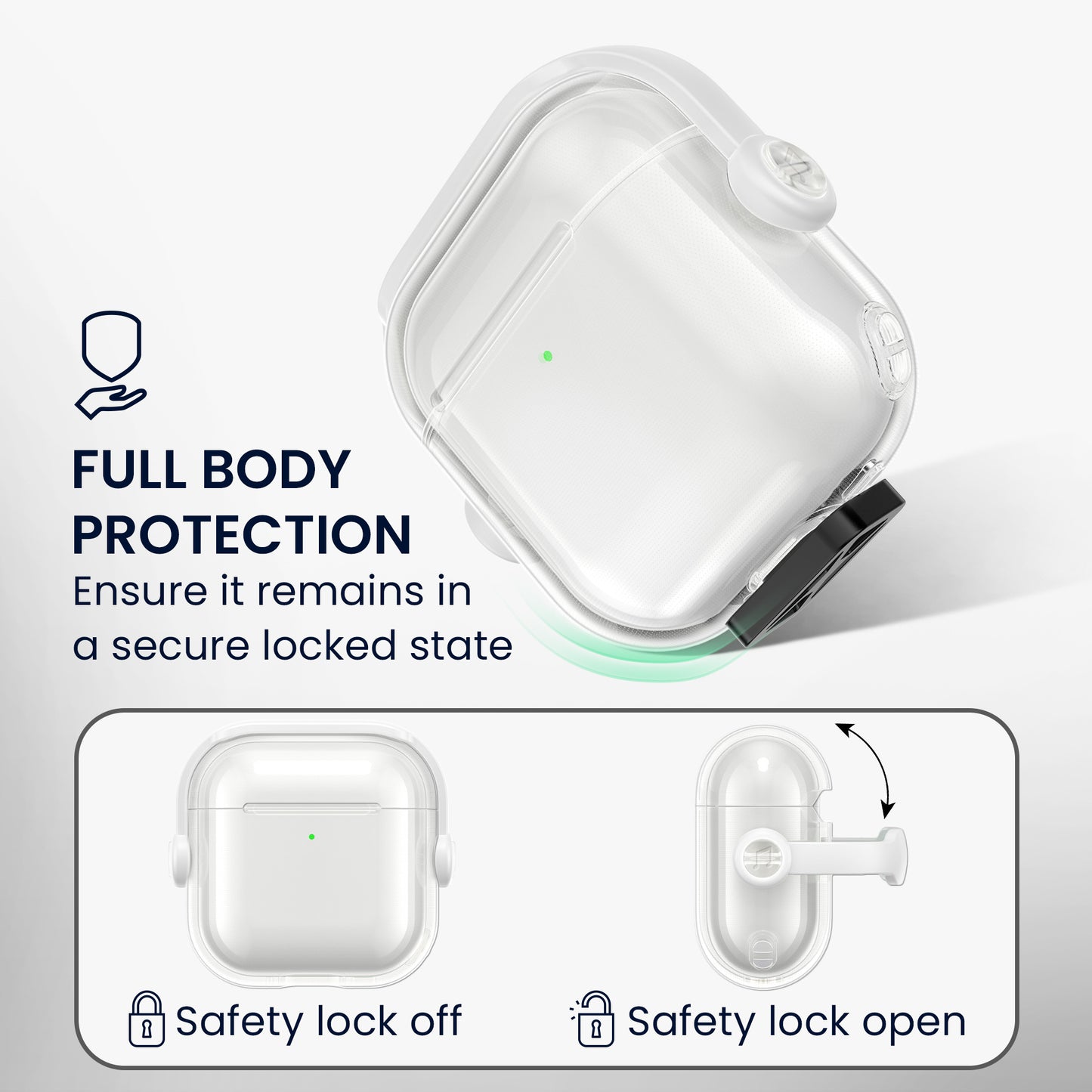 kwmobile Kopfhörer Case kompatibel mit Apple Airpods 4 Hülle Headphones Cover mit Sicherheitsverschluss