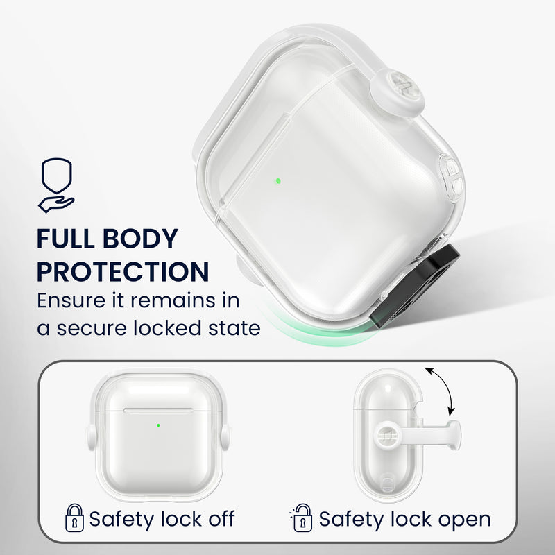 kwmobile Kopfhörer Case kompatibel mit Apple Airpods 4 Hülle Headphones Cover mit Sicherheitsverschluss