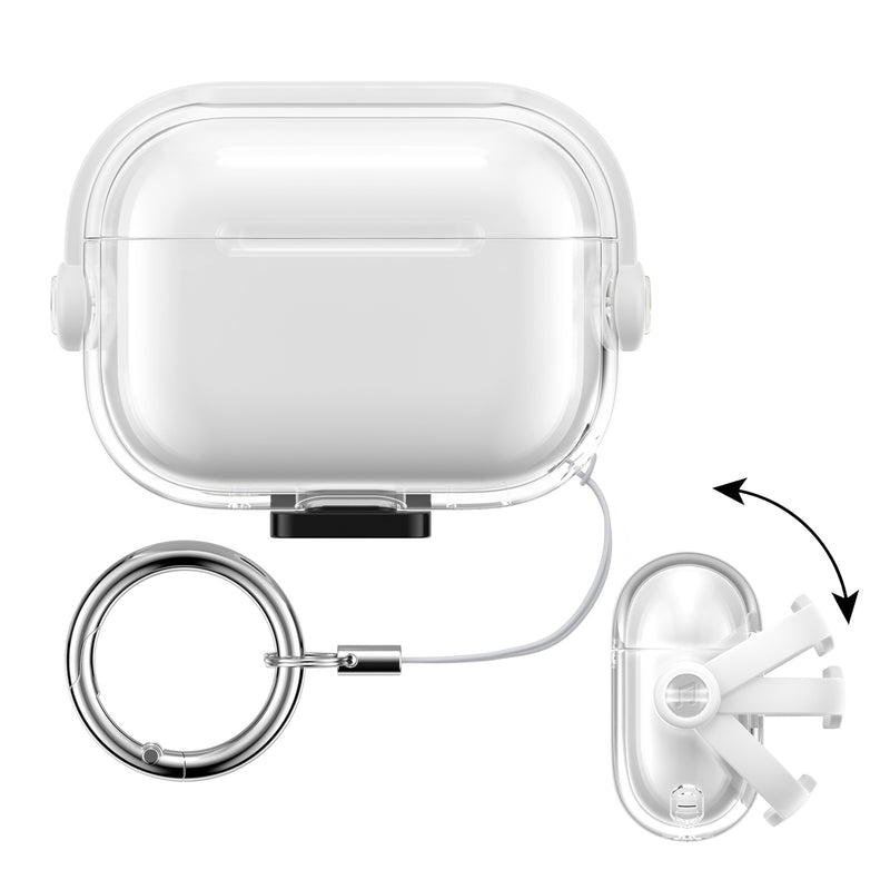 kwmobile transparentes Kopfhörer Case kompatibel mit Apple Airpods Pro 2 / Pro 1 Hülle - Headphones TPU Cover mit Sicherheitsverschluss - Transparent Transparent  [dsg01]