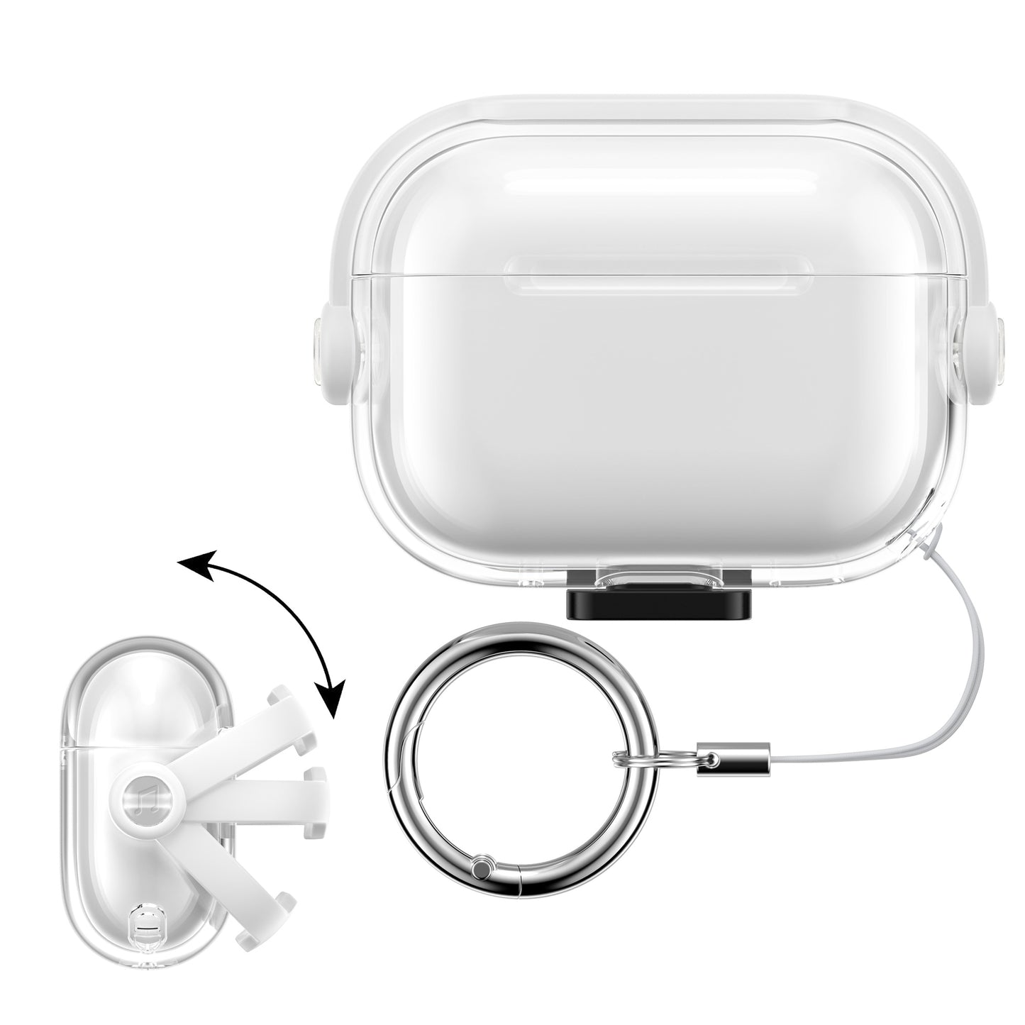 kwmobile Kopfhörer Case kompatibel mit Apple Airpods Pro 2 / Pro 1 Hülle Headphones Cover mit Sicherheitsverschluss