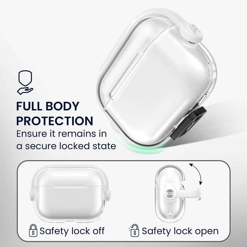 kwmobile Kopfhörer Case kompatibel mit Apple Airpods Pro 2 / Pro 1 Hülle Headphones Cover mit Sicherheitsverschluss