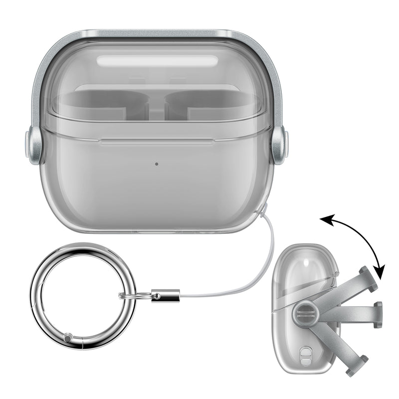 kwmobile transparentes Kopfhörer Case kompatibel mit Samsung Galaxy Buds 3 / Galaxy Buds 3 Pro Hülle - Headphones TPU Cover mit Sicherheitsverschluss - Schwarz Transparent Schwarz  [dsg01]