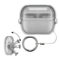 kwmobile transparentes Kopfhörer Case kompatibel mit Samsung Galaxy Buds 3 / Galaxy Buds 3 Pro Hülle Headphones Cover mit Sicherheitsverschluss