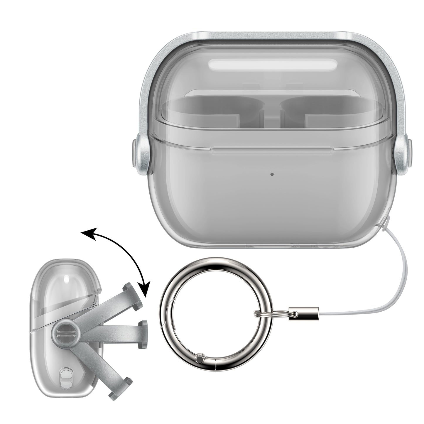 kwmobile transparentes Kopfhörer Case kompatibel mit Samsung Galaxy Buds 3 / Galaxy Buds 3 Pro Hülle Headphones Cover mit Sicherheitsverschluss