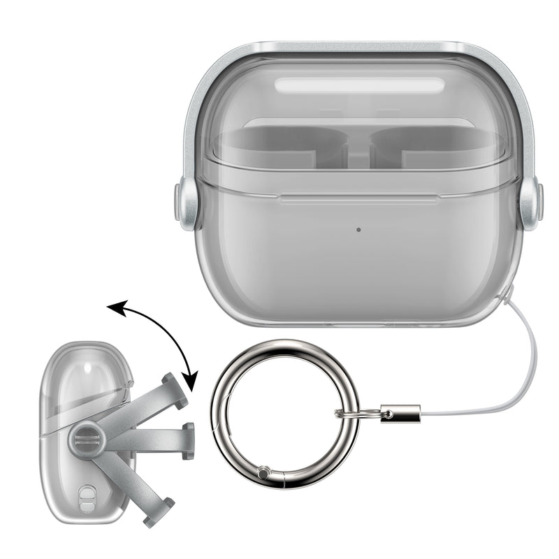kwmobile transparentes Kopfhörer Case kompatibel mit Samsung Galaxy Buds 3 / Galaxy Buds 3 Pro Hülle Headphones Cover mit Sicherheitsverschluss