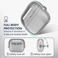 kwmobile transparentes Kopfhörer Case kompatibel mit Samsung Galaxy Buds 3 / Galaxy Buds 3 Pro Hülle Headphones Cover mit Sicherheitsverschluss