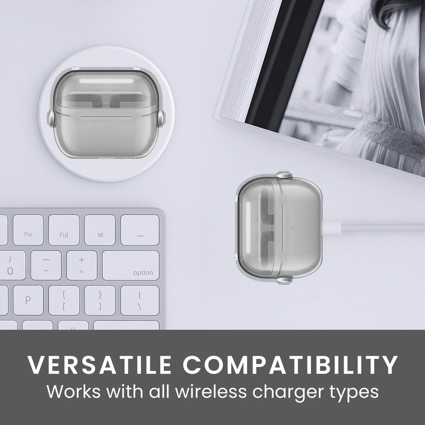 kwmobile transparentes Kopfhörer Case kompatibel mit Samsung Galaxy Buds 3 / Galaxy Buds 3 Pro Hülle Headphones Cover mit Sicherheitsverschluss