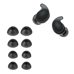 kwmobile 8x Ersatzpolster kompatibel mit Sony LinkBuds Fit WF-LS910N - 4 Größen - Silikon Ersatz Ohrstöpsel In-Ear Kopfhörer - Polster Schwarz  