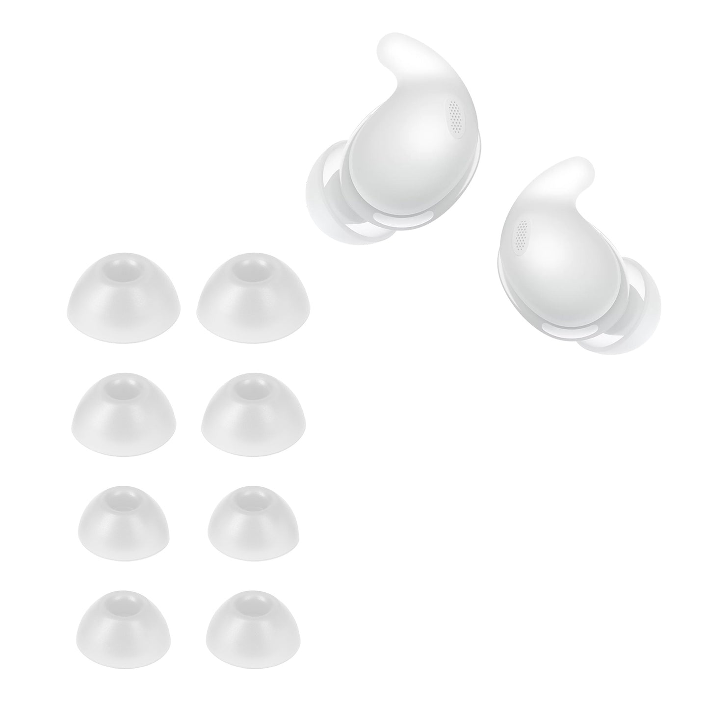 kwmobile 8x Ersatzpolster kompatibel mit Sony LinkBuds Fit WF-LS910N - 4 Größen - Silikon Ersatz Ohrstöpsel In-Ear Kopfhörer - Polster Weiß  