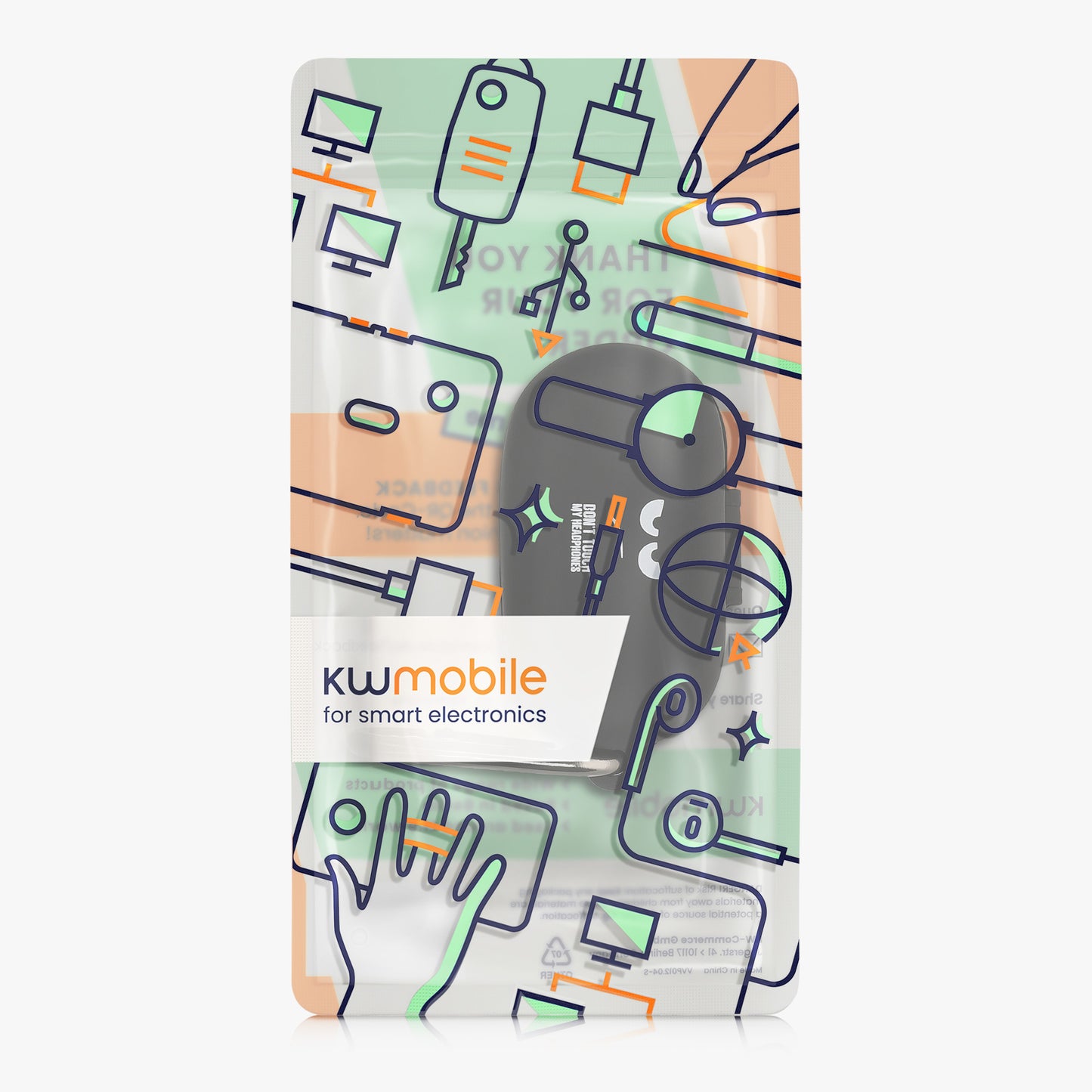 Silikon Hülle für Oppo Enco Buds 2 Pro Don't touch my Headphones Design