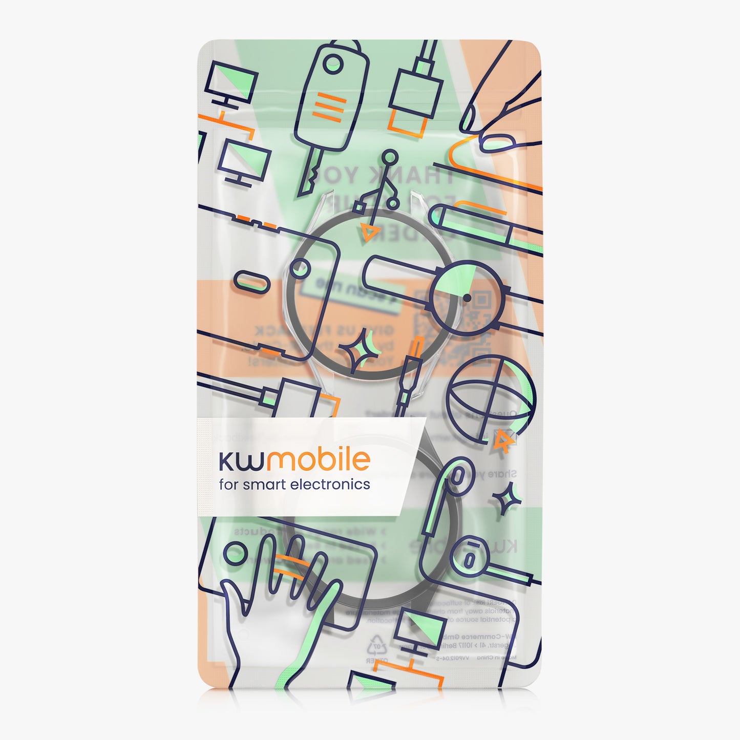 kwmobile Glas Hülle für Huawei Watch GT6 46mm Schutzhülle Fullbody Fitnesstracker Case Set