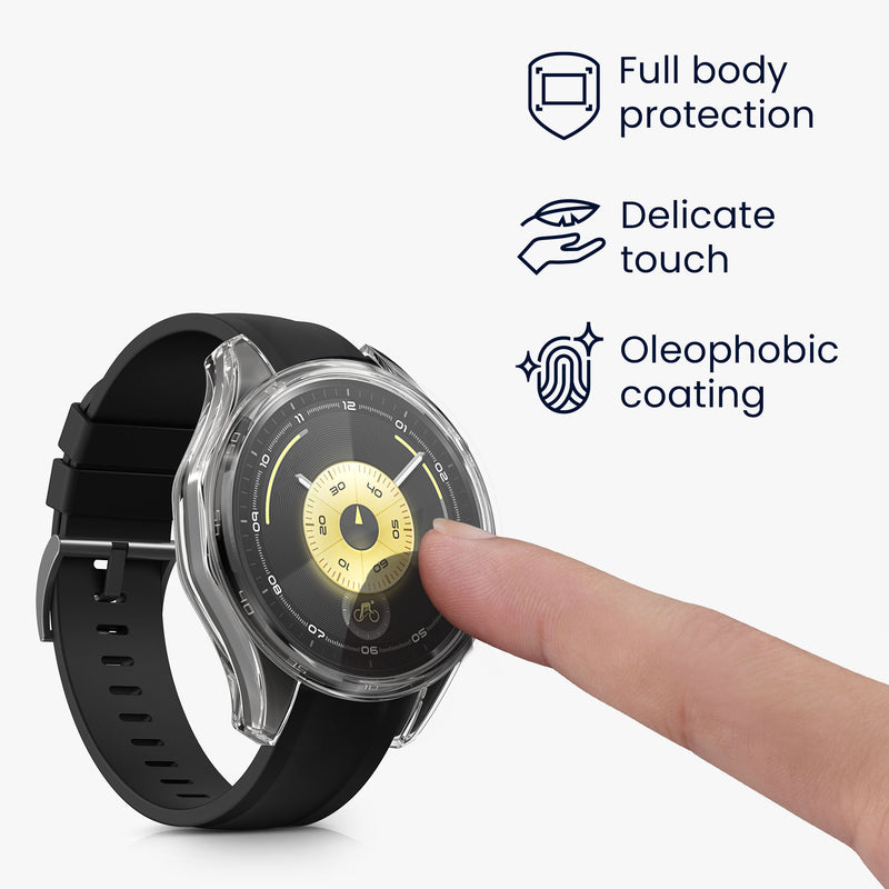 kwmobile Silikon Hülle für Huawei Watch GT6 46mm Schutzhülle Fullbody Display Cover Set
