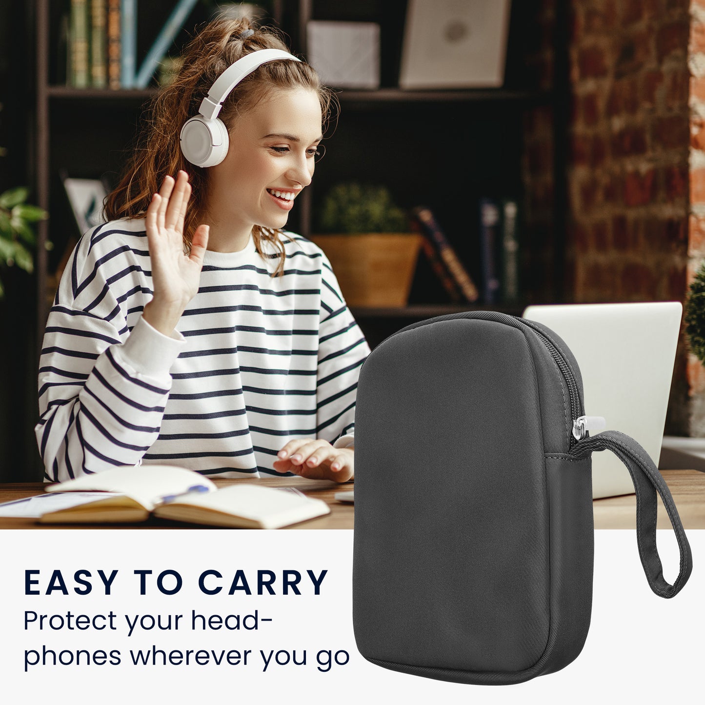 kwmobile Kopfhörer Tasche für Over Ear Headphones kompatibel mit Sony WH-CH520 / WH-CH510 / MDR-ZX110 Case - Kopfhörer Hülle mit Reißverschluss