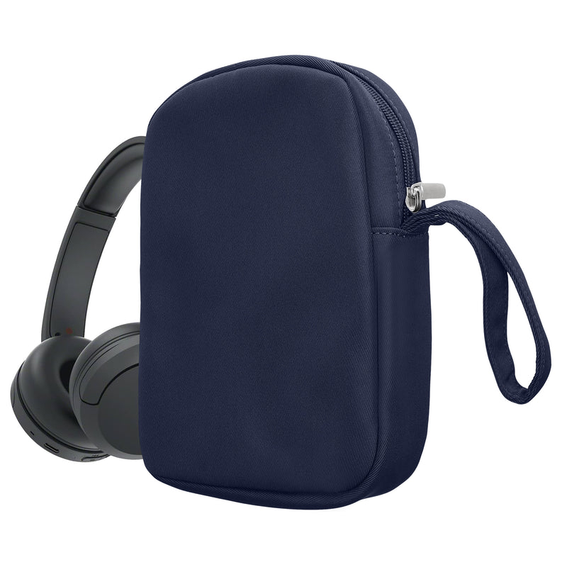 kwmobile Kopfhörer Tasche für Over Ear Headphones kompatibel mit Sony WH-CH520 / WH-CH510 / MDR-ZX110 Case - Kopfhörer Hülle mit Reißverschluss - Dunkelblau Dunkelblau  