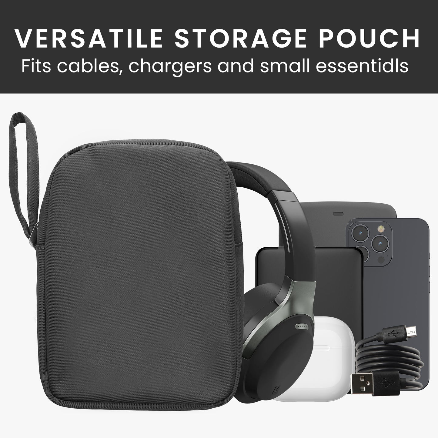 kwmobile Kopfhörer Tasche für Over Ear Headphones kompatibel mit Headset / Overear headphone Case - Kopfhörer Hülle mit Reißverschluss