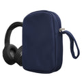 kwmobile Kopfhörer Tasche für Over Ear Headphones kompatibel mit Headset / Overear headphone Case - Kopfhörer Hülle mit Reißverschluss - Dunkelblau Dunkelblau  