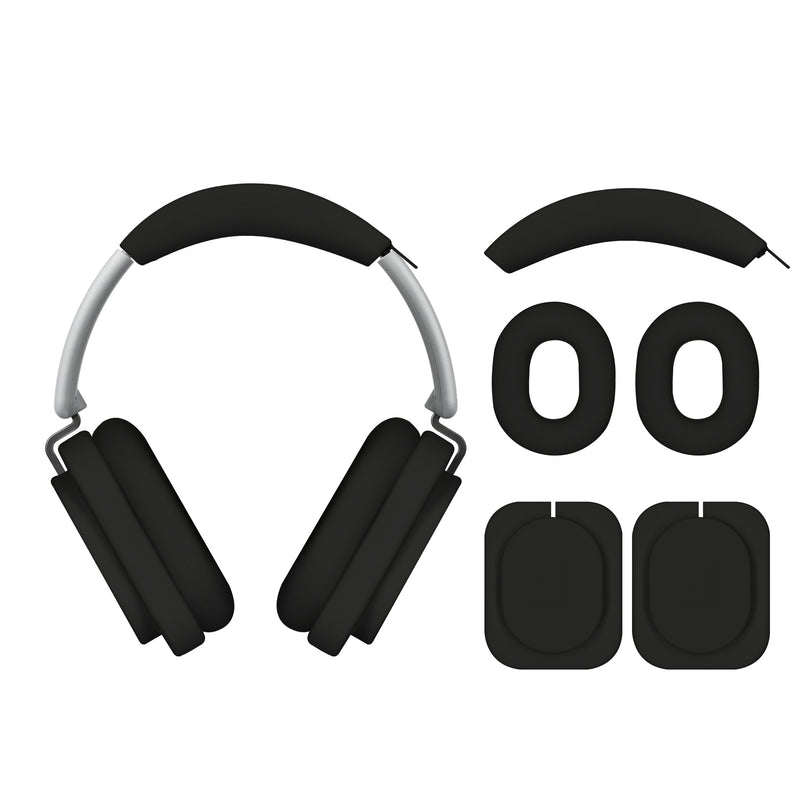 kwmobile 3in1 Kopfhörer Case für Over Ear Headphones kompatibel mit Nothing Headphone (1) Hülle - 360° Silikon Schutzhülle für Ohrhörer - Schwarz Schwarz  
