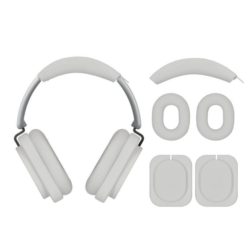 kwmobile 3in1 Kopfhörer Case für Over Ear Headphones kompatibel mit Nothing Headphone (1) Hülle - 360° Silikon Schutzhülle für Ohrhörer - Weiß Weiß  