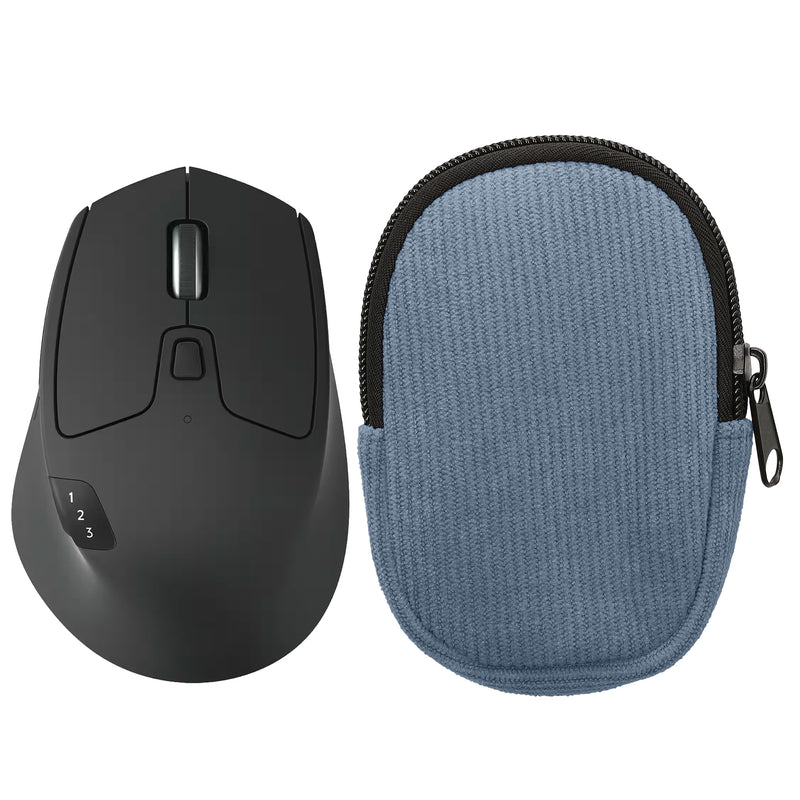 kwmobile Maus Tasche kompatibel mit Logitech M720 TRIATHLON / M705 MARATHON Hülle - Case für Bluetooth Maus aus robustem Cord und Neopren Stoff - Vintage Blue Vintage Blue  