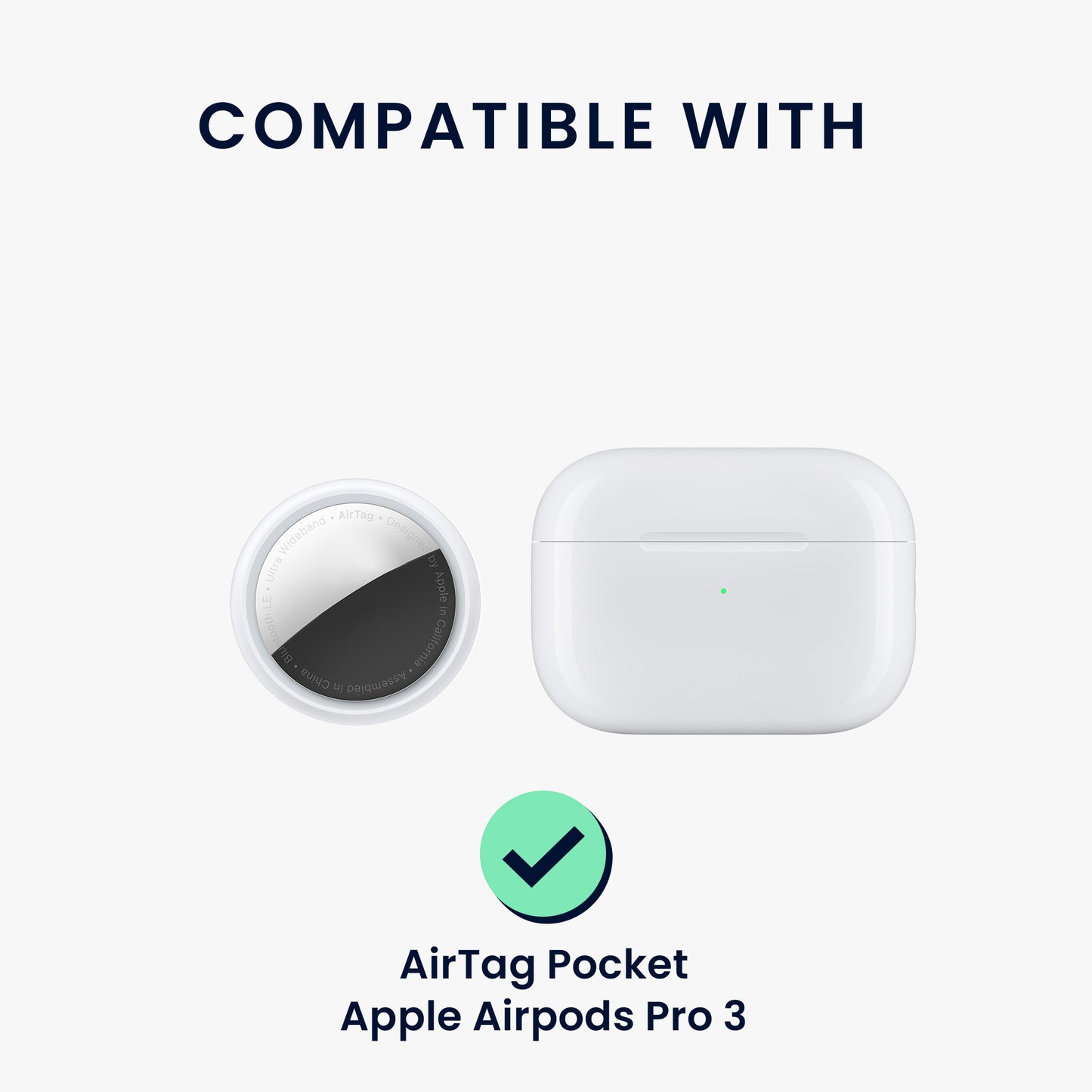 kwmobile 2-in1 Hülle kompatibel mit Apple Airpods Pro 3 - Kopfhörer Case kompatibel mit Airtag - Schutzhülle mit Karabiner