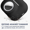 kwmobile 2-in1 Hülle kompatibel mit Apple Airpods Pro 3 - Kopfhörer Case kompatibel mit Airtag - Schutzhülle mit Karabiner