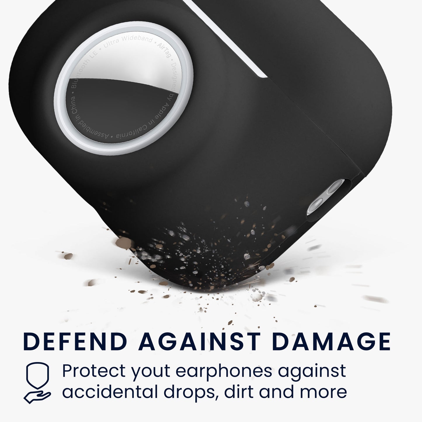 kwmobile 2-in1 Hülle kompatibel mit Apple Airpods Pro 3 - Kopfhörer Case kompatibel mit Airtag - Schutzhülle mit Karabiner