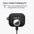 kwmobile 2-in1 Hülle kompatibel mit Apple Airpods Pro 3 - Kopfhörer Case kompatibel mit Airtag - Schutzhülle mit Karabiner