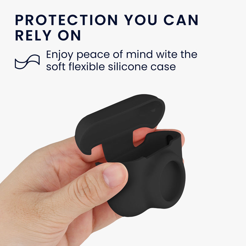 kwmobile 2-in1 Hülle kompatibel mit Apple Airpods Pro 3 - Kopfhörer Case kompatibel mit Airtag - Schutzhülle mit Karabiner