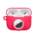 kwmobile 2-in1 Hülle kompatibel mit Apple Airpods Pro 3 - Kopfhörer Case kompatibel mit Airtag - Weiches Silikon Cover - Schutzhülle mit Karabiner - Neon Pink Neon Pink  