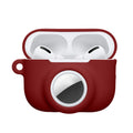 kwmobile 2-in1 Hülle kompatibel mit Apple Airpods Pro 3 - Kopfhörer Case kompatibel mit Airtag - Weiches Silikon Cover - Schutzhülle mit Karabiner - Bordeaux Bordeaux  
